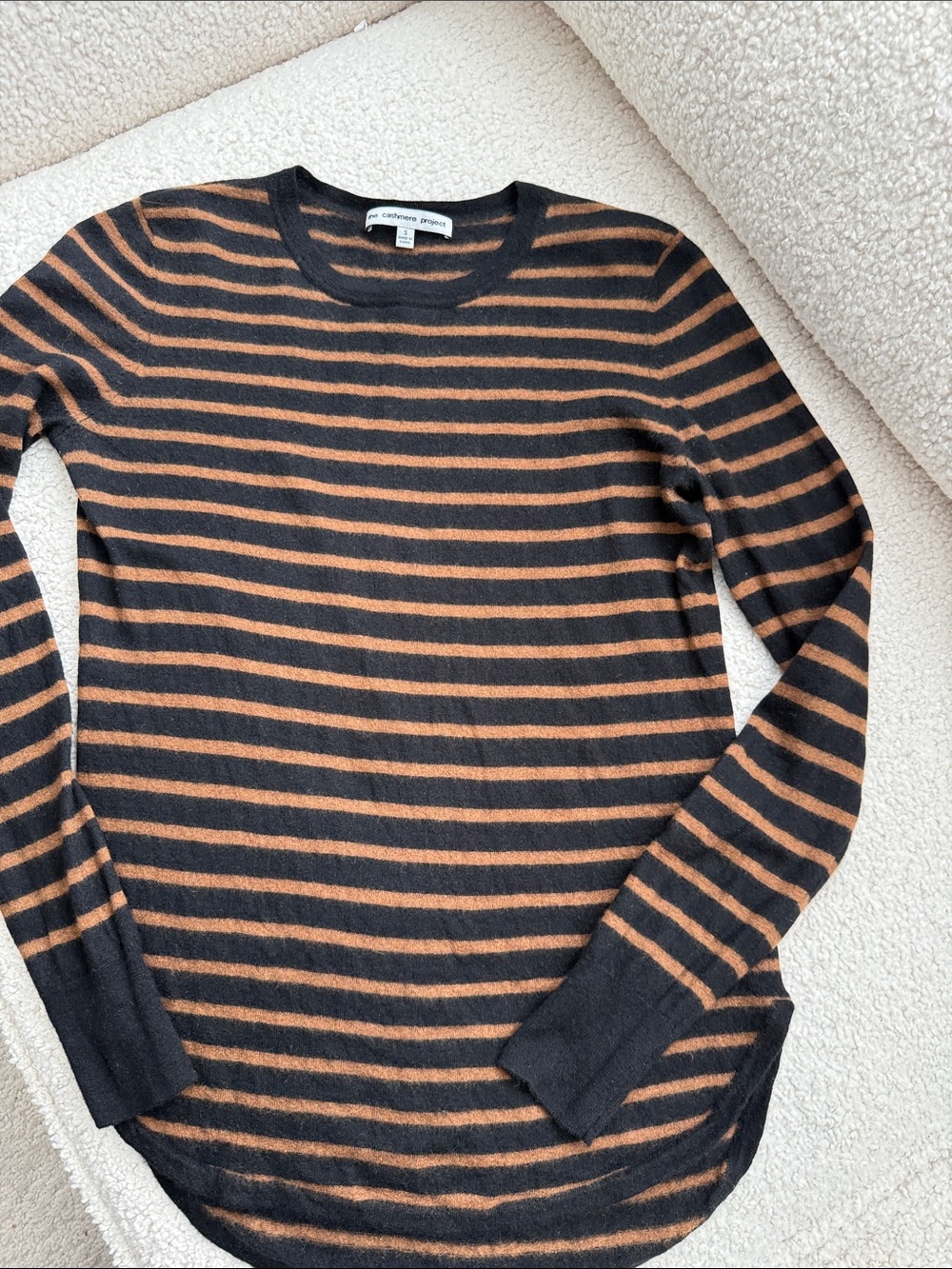 The Cashmere Project Striped Crewneck Slim Fit Sweater Size S